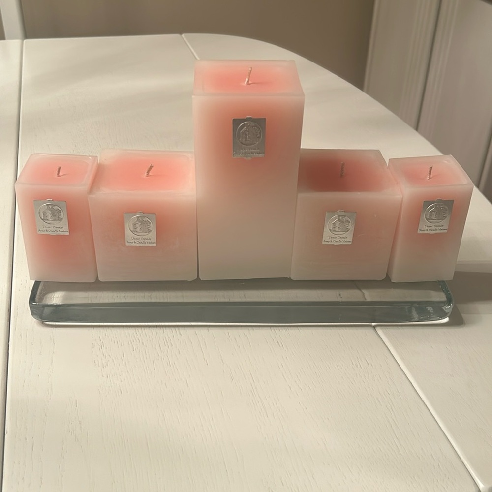 5 pink candles